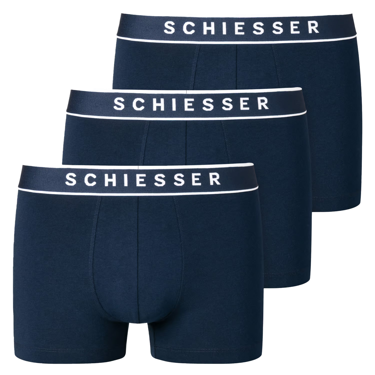 Schiesser Boxershorts 95/5 3-pack blauw